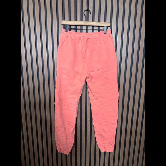 Monrow Sweatpants S / M Womens Pink Coral Fleece Drawstring Joggers - Picture 2 of 7